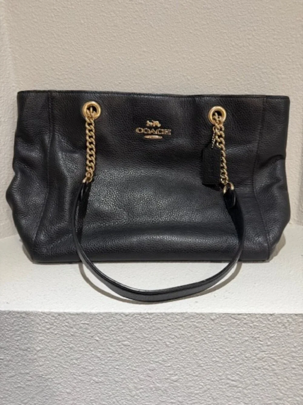 Coach Marlie Tote Black Leather Shoulder Bag Purse - Picture 1 of 5